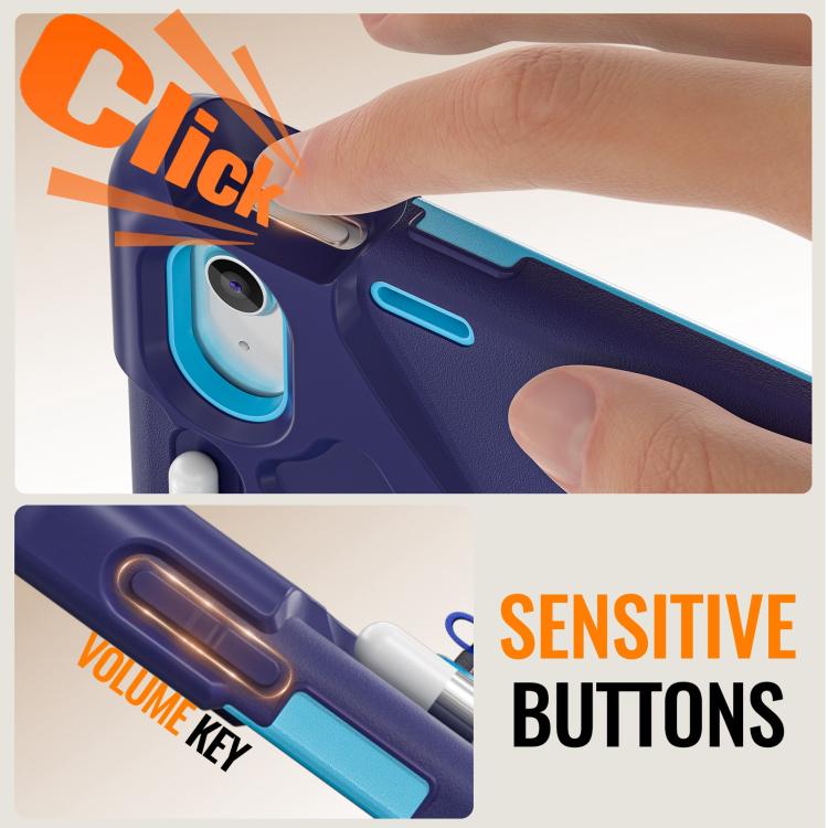 Custodia ibrida in silicone per PC e tablet con supporto e tracolla., For iPad 2025 / 2022
