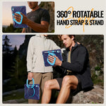 Custodia ibrida in silicone per PC e tablet con supporto e tracolla., For iPad 2025 / 2022