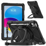 Custodia ibrida in silicone per PC e tablet con supporto e tracolla., For iPad 2025 / 2022