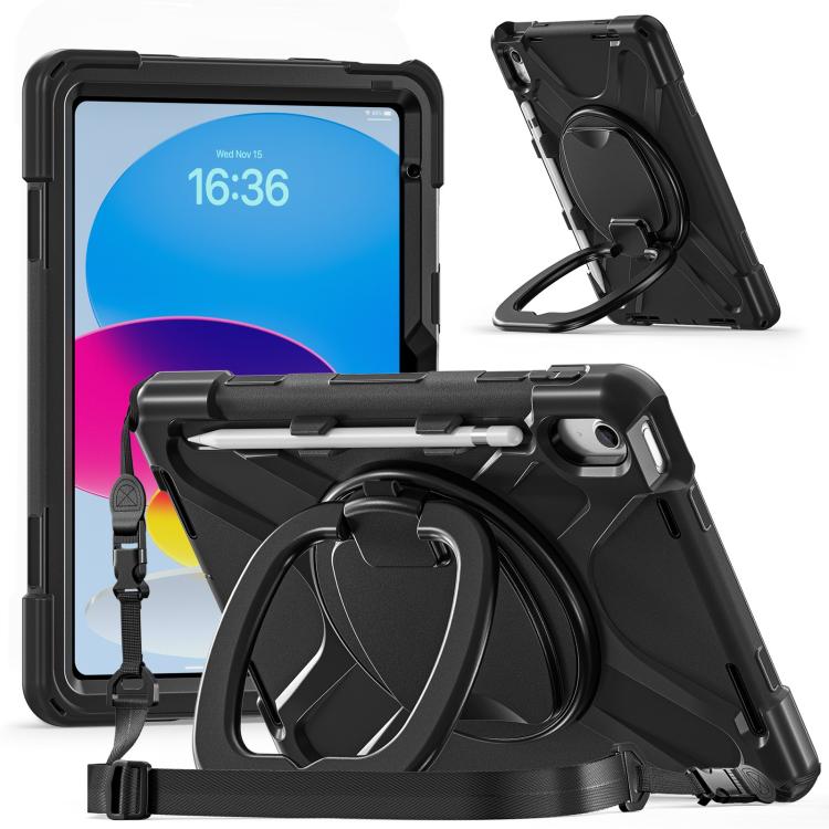 Custodia ibrida in silicone per PC e tablet con supporto e tracolla., For iPad 2025 / 2022