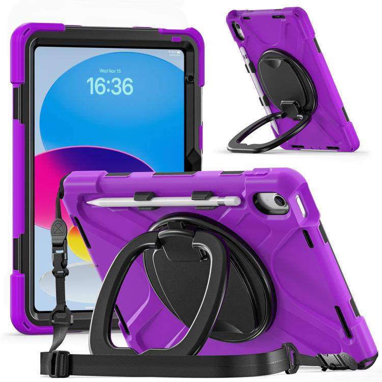 Custodia ibrida in silicone per PC e tablet con supporto e tracolla., For iPad 2025 / 2022