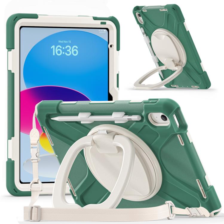 Custodia ibrida in silicone per PC e tablet con supporto e tracolla., For iPad 2025 / 2022