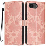 Custodia per telefono in pelle con stampa girasole in rilievo e cordino nero sottile., For iPhone 16e / 17e, For iPhone 17 Pro Max, For iPhone 17 Pro, For iPhone 17