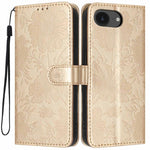 Custodia per telefono in pelle con stampa girasole in rilievo e cordino nero sottile., For iPhone 16e / 17e, For iPhone 17 Pro Max, For iPhone 17 Pro, For iPhone 17