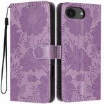Custodia per telefono in pelle con stampa girasole in rilievo e cordino nero sottile., For iPhone 16e / 17e, For iPhone 17 Pro Max, For iPhone 17 Pro, For iPhone 17