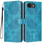 Custodia per telefono in pelle con stampa girasole in rilievo e cordino nero sottile., For iPhone 16e / 17e, For iPhone 17 Pro Max, For iPhone 17 Pro, For iPhone 17