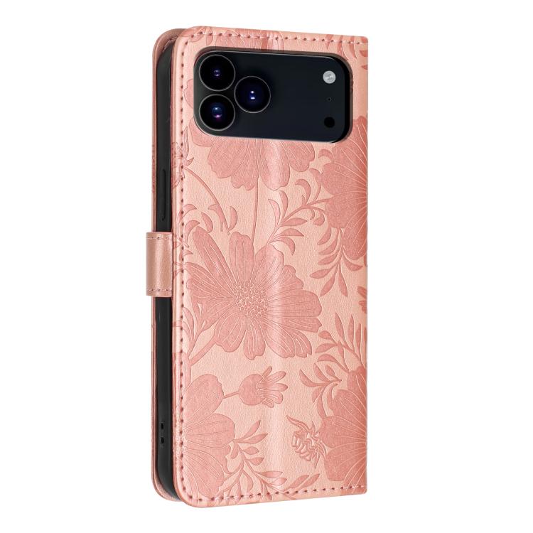 Custodia per telefono in pelle con stampa girasole in rilievo e cordino nero sottile., For iPhone Air, For iPhone 16 Pro Max, For iPhone 16 Pro, For iPhone 16 Plus