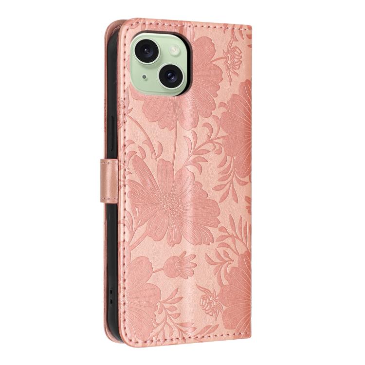 Custodia per telefono in pelle con stampa girasole in rilievo e cordino nero sottile., For iPhone 14 Pro Max, For iPhone 13 Pro Max, For iPhone 13 Pro, For iPhone 13