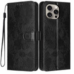 Custodia per telefono in pelle con stampa girasole in rilievo e cordino nero sottile., For iPhone 14 Pro Max, For iPhone 13 Pro Max, For iPhone 13 Pro, For iPhone 13