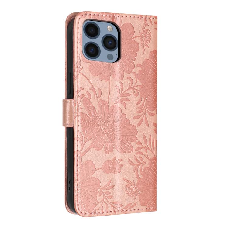 Custodia per telefono in pelle con stampa girasole in rilievo e cordino nero sottile., For iPhone 12 / 12 Pro, For iPhone 12 Pro Max, For iPhone 11 Pro Max, For iPhone 11