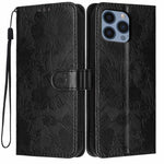 Custodia per telefono in pelle con stampa girasole in rilievo e cordino nero sottile., For iPhone 12 / 12 Pro, For iPhone 12 Pro Max, For iPhone 11 Pro Max, For iPhone 11