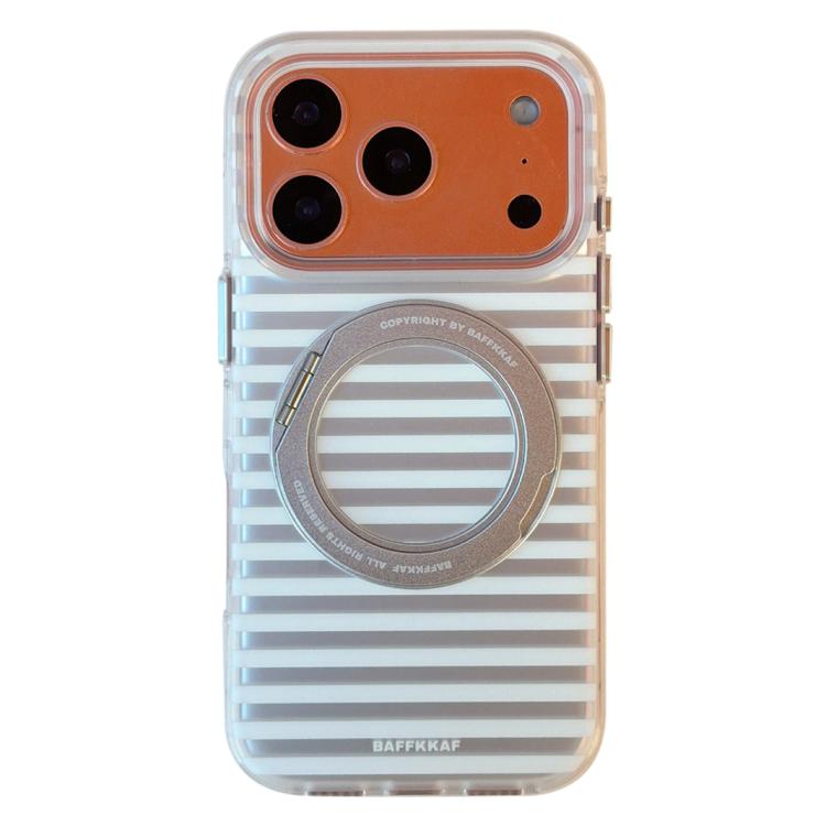 Custodia per telefono magnetica BAFFKKAF Frosted Stripes 360 Holder Airbag Double-Faced IMD, For iPhone 17 Pro Max, For iPhone 17 Pro, For iPhone 17, For iPhone 16 Pro Max, For iPhone 16 Pro, For iPhone 16, For iPhone 15 Pro Max, For iPhone 15 Pro