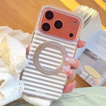 Custodia per telefono magnetica BAFFKKAF Frosted Stripes 360 Holder Airbag Double-Faced IMD, For iPhone 17 Pro Max, For iPhone 17 Pro, For iPhone 17, For iPhone 16 Pro Max, For iPhone 16 Pro, For iPhone 16, For iPhone 15 Pro Max, For iPhone 15 Pro