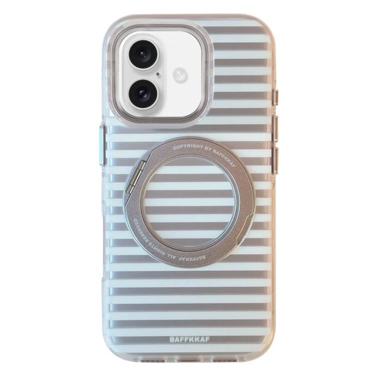 Custodia per telefono magnetica BAFFKKAF Frosted Stripes 360 Holder Airbag Double-Faced IMD, For iPhone 17 Pro Max, For iPhone 17 Pro, For iPhone 17, For iPhone 16 Pro Max, For iPhone 16 Pro, For iPhone 16, For iPhone 15 Pro Max, For iPhone 15 Pro