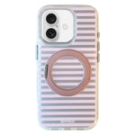 Custodia per telefono magnetica BAFFKKAF Frosted Stripes 360 Holder Airbag Double-Faced IMD, For iPhone 17 Pro Max, For iPhone 17 Pro, For iPhone 17, For iPhone 16 Pro Max, For iPhone 16 Pro, For iPhone 16, For iPhone 15 Pro Max, For iPhone 15 Pro