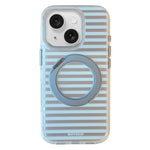 Custodia per telefono magnetica BAFFKKAF Frosted Stripes 360 Holder Airbag Double-Faced IMD, For iPhone 15