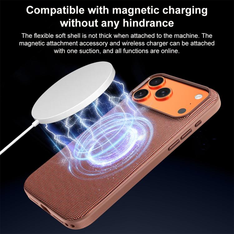 Custodia magnetica per telefono in PC con texture in tessuto tecnico e pulsante fotocamera AI, For iPhone 15 Pro, For iPhone 15, For iPhone 14, For iPhone 14 Pro