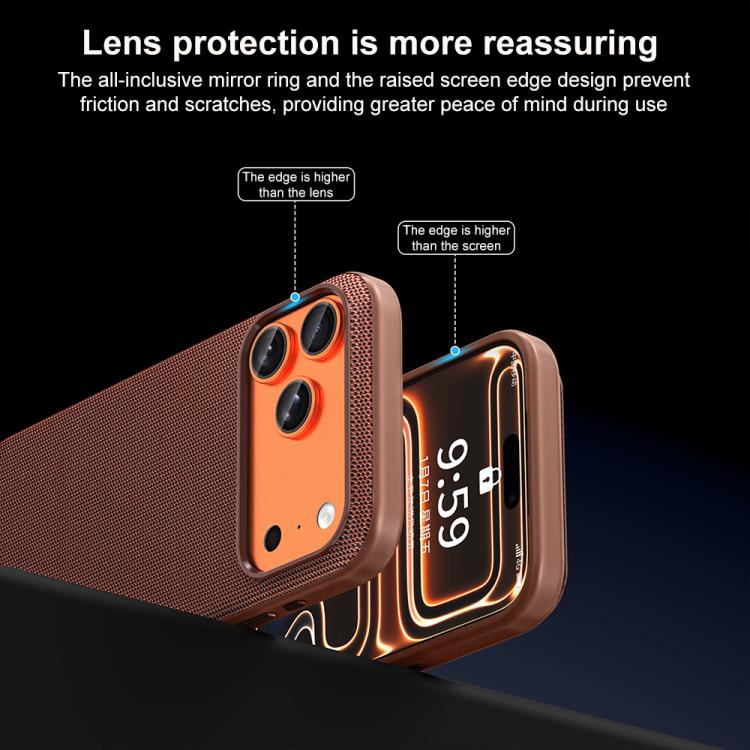 Custodia magnetica per telefono in PC con texture in tessuto tecnico e pulsante fotocamera AI, For iPhone 16 Pro Max, For iPhone 16 Pro, For iPhone 16, For iPhone 15 Pro Max
