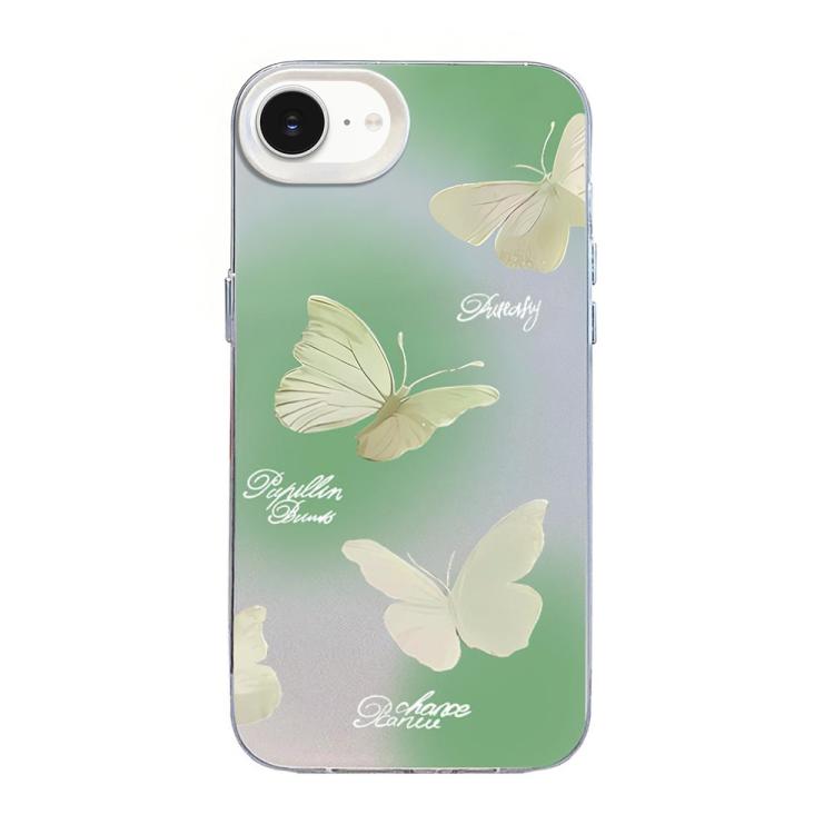 Custodia per telefono ibrida in PC e TPU con motivo a farfalla e placcatura in argento., For iPhone 17e / 16e, For iPhone 17 Pro Max, For iPhone 17 Pro