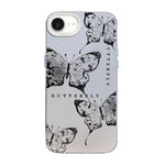 Custodia per telefono ibrida in PC e TPU con motivo a farfalla e placcatura in argento., For iPhone 17e / 16e, For iPhone 17 Pro Max, For iPhone 17 Pro