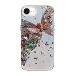 Custodia per telefono ibrida in PC e TPU con motivo a farfalla e placcatura in argento., For iPhone 17e / 16e, For iPhone 17 Pro Max, For iPhone 17 Pro