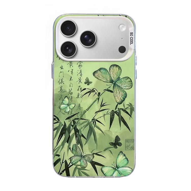 Custodia per telefono ibrida in PC e TPU con motivo a farfalla e placcatura in argento., For iPhone 17e / 16e, For iPhone 17 Pro Max, For iPhone 17 Pro
