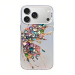 Custodia per telefono ibrida in PC e TPU con motivo a farfalla e placcatura in argento., For iPhone 17e / 16e, For iPhone 17 Pro Max, For iPhone 17 Pro