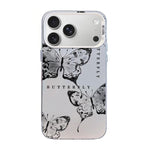 Custodia per telefono ibrida in PC e TPU con motivo a farfalla e placcatura in argento., For iPhone 17e / 16e, For iPhone 17 Pro Max, For iPhone 17 Pro