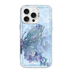 Custodia per telefono ibrida in PC e TPU con motivo a farfalla e placcatura in argento., For iPhone 17, For iPhone Air, For iPhone 16 Pro Max