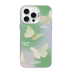 Custodia per telefono ibrida in PC e TPU con motivo a farfalla e placcatura in argento., For iPhone 16 Pro, For iPhone 16 Plus, For iPhone 16