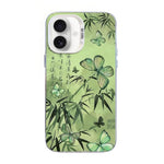 Custodia per telefono ibrida in PC e TPU con motivo a farfalla e placcatura in argento., For iPhone 16 Pro, For iPhone 16 Plus, For iPhone 16