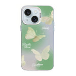 Custodia per telefono ibrida in PC e TPU con motivo a farfalla e placcatura in argento., For iPhone 15, For iPhone 14 Plus, For iPhone 14