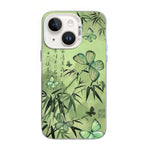 Custodia per telefono ibrida in PC e TPU con motivo a farfalla e placcatura in argento., For iPhone 15, For iPhone 14 Plus, For iPhone 14