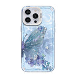 Custodia per telefono ibrida in PC e TPU con motivo a farfalla e placcatura in argento., For iPhone 14 Pro, For iPhone 14 Pro Max, For iPhone SE 2022 / SE 2020