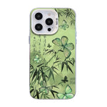 Custodia per telefono ibrida in PC e TPU con motivo a farfalla e placcatura in argento., For iPhone 14 Pro, For iPhone 14 Pro Max, For iPhone SE 2022 / SE 2020