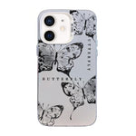 Custodia per telefono ibrida in PC e TPU con motivo a farfalla e placcatura in argento., For iPhone 12 mini, For iPhone 11 Pro Max, For iPhone 11