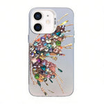 Custodia per telefono ibrida in PC e TPU con motivo a farfalla e placcatura in argento., For iPhone 12 mini, For iPhone 11 Pro Max, For iPhone 11