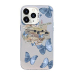 Custodia per telefono ibrida in PC e TPU con motivo a farfalla e placcatura in argento., For iPhone 12 mini, For iPhone 11 Pro Max, For iPhone 11