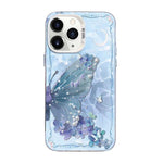 Custodia per telefono ibrida in PC e TPU con motivo a farfalla e placcatura in argento., For iPhone 11 Pro, For iPhone XS / X, For iPhone XR