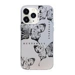 Custodia per telefono ibrida in PC e TPU con motivo a farfalla e placcatura in argento., For iPhone 11 Pro, For iPhone XS / X, For iPhone XR