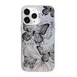 Custodia per telefono ibrida in PC e TPU con motivo a farfalla e placcatura in argento., For iPhone 11 Pro, For iPhone XS / X, For iPhone XR
