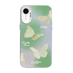 Custodia per telefono ibrida in PC e TPU con motivo a farfalla e placcatura in argento., For iPhone 11 Pro, For iPhone XS / X, For iPhone XR