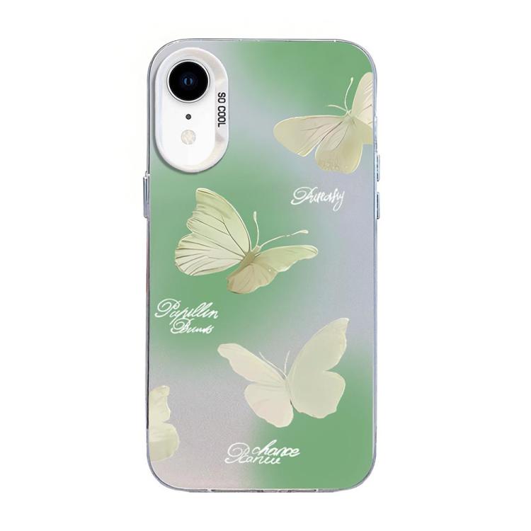 Custodia per telefono ibrida in PC e TPU con motivo a farfalla e placcatura in argento., For iPhone 11 Pro, For iPhone XS / X, For iPhone XR