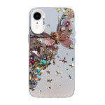 Custodia per telefono ibrida in PC e TPU con motivo a farfalla e placcatura in argento., For iPhone 11 Pro, For iPhone XS / X, For iPhone XR