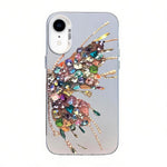 Custodia per telefono ibrida in PC e TPU con motivo a farfalla e placcatura in argento., For iPhone 11 Pro, For iPhone XS / X, For iPhone XR