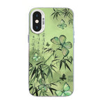 Custodia per telefono ibrida in PC e TPU con motivo a farfalla e placcatura in argento., For iPhone XS Max, For iPhone 8 Plus / 7 Plus