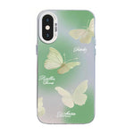 Custodia per telefono ibrida in PC e TPU con motivo a farfalla e placcatura in argento., For iPhone XS Max, For iPhone 8 Plus / 7 Plus
