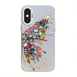 Custodia per telefono ibrida in PC e TPU con motivo a farfalla e placcatura in argento., For iPhone XS Max, For iPhone 8 Plus / 7 Plus