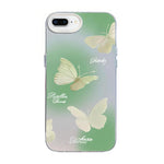 Custodia per telefono ibrida in PC e TPU con motivo a farfalla e placcatura in argento., For iPhone XS Max, For iPhone 8 Plus / 7 Plus
