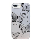Custodia per telefono ibrida in PC e TPU con motivo a farfalla e placcatura in argento., For iPhone XS Max, For iPhone 8 Plus / 7 Plus